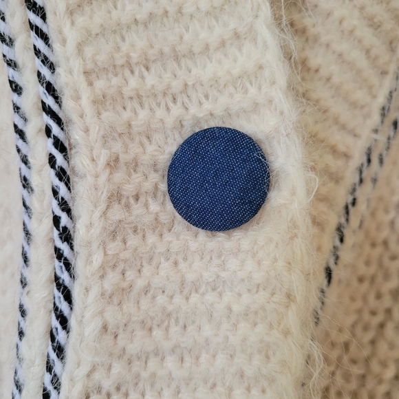 NWT COMMENSE Contrast Binding V-Neck Pocket Cardigan. Very Oversized! - Picture 2 of 10